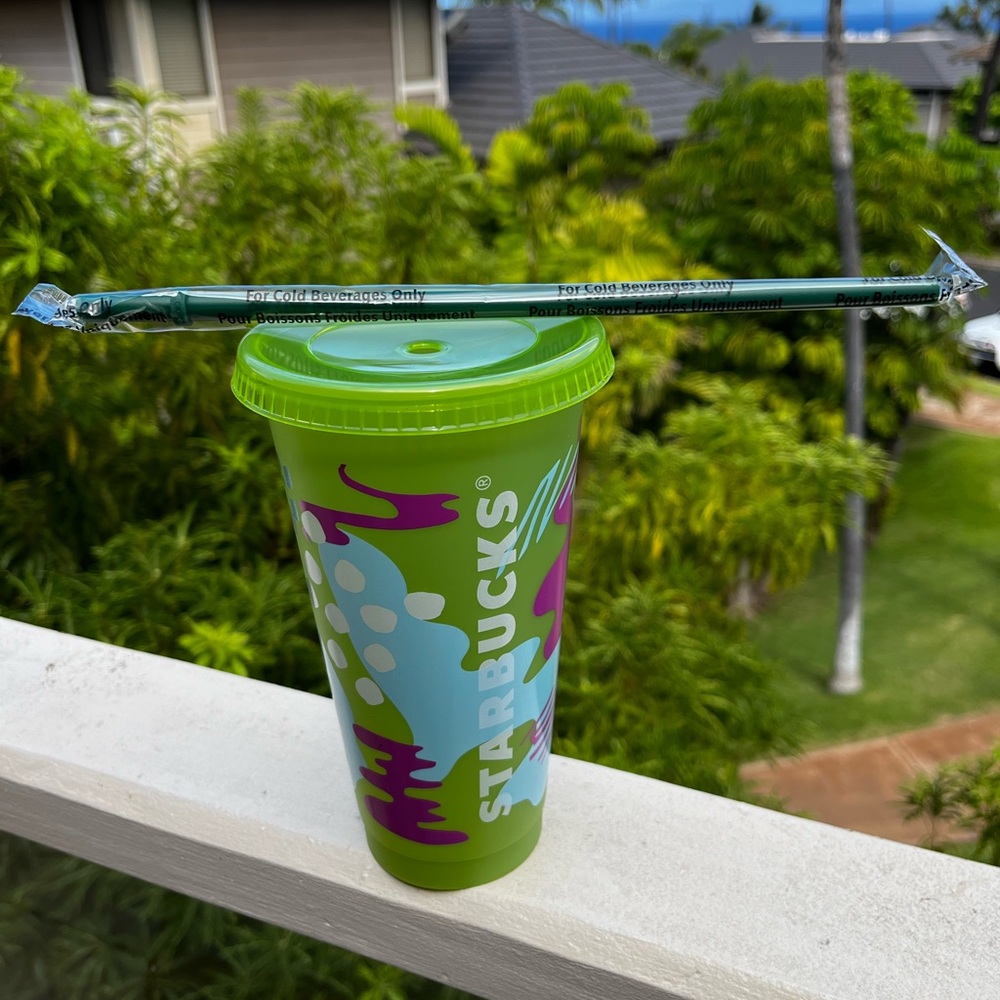 NEW Starbucks Summer 2024 UV Color Changing Reusable Cold Cup With Straw 24 Oz